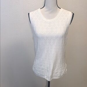 Brooks Brothers knit shell tank top White Roman’s L Sleeveless